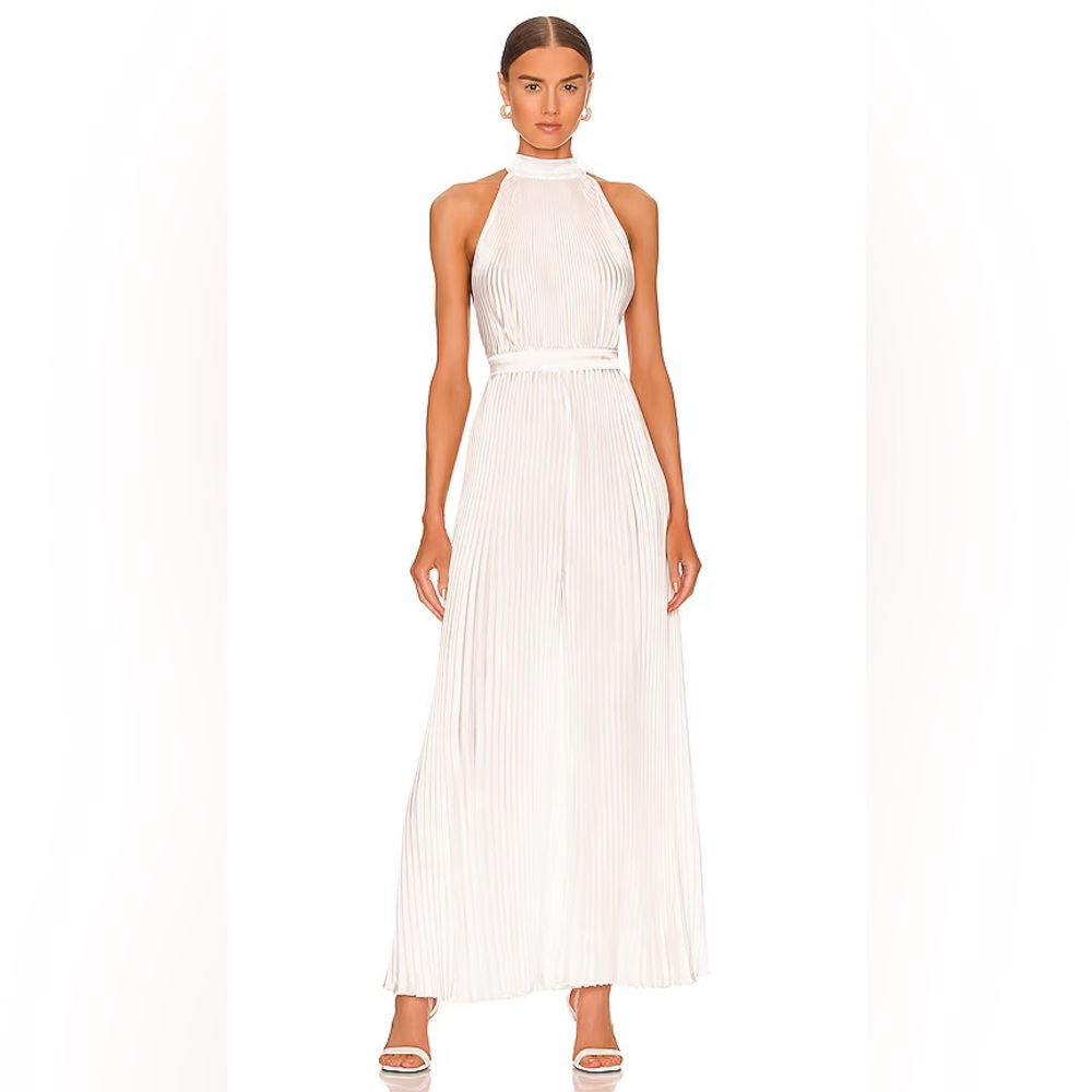 Elegant White Halter Maxi Jumpsuit